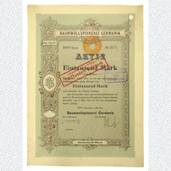 19 Aktien Baumwollspinnerei Germania, 1000 M, 1. Mai 1914