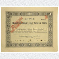 45 Aktien Baumwollspinnerei und Warperei Furth, 1000 M