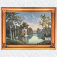Albert Benois Ölgemälde Parklandschaft mit See 20. Jh.