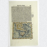 Griechenland kol. Holzschnitt Karte Polybios 1574 a.D.