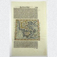 Griechenland Peloponnes Holzschnitt Karte Polybios 1574 a.D.