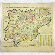 Kupferstich Karte Spanien & Portugal Chatelain 1721