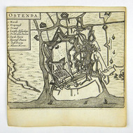 Ostende Plan Flandern Belgien Kupferstich Ansicht Christyn 1720
