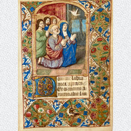 Stundenbuch Blatt Miniatur Malerei Pfingstwunder 1480