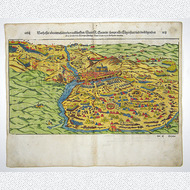 Sebastian Münster Holzschnitt Schlacht von Saint-Quentin 1598