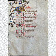 Manuskriptblatt Stundenbuch Kalendarium Oktober Paris 1410