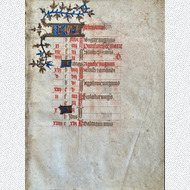 Manuskriptblatt Stundenbuch Kalendarium Februar Paris 1410
