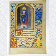 Stundenbuch Pergament Miniatur Hl. Dionysius Rouen ca. 1485
