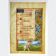 Stundenbuch Kalender Blatt Juni Miniaturmalerei Krebs 1480